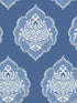 Signet Medallion Damask fabric in blue color - pattern number DM4986 - by York in the Inspired by Color Blues II collection