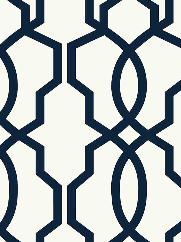 Hourglass Trellis fabric in navy color - pattern number GM7521 - by York in the Inspired by Color Blues II collection