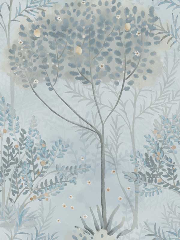 Orchard wallpaper in blue and grey color - pattern number MN1820 - by York in the Inspired by Color Blues II collection