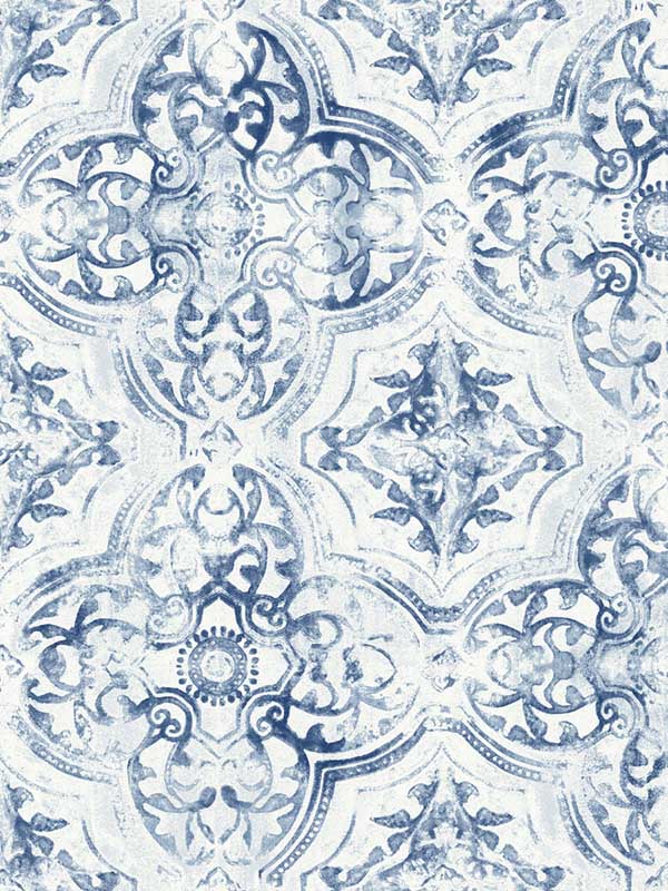 Quartet wallpaper in white and blue color - pattern number MN1891 - by York in the Inspired by Color Blues II collection