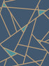 Prismatic fabric in navy and gold metallic color - pattern number RY2704 - by York in the Inspired by Color Blues II collection