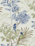 Handpainted Songbird wallpaper in green and blue color - pattern number TL1928 - by York in the Inspired by Color Blues II collection