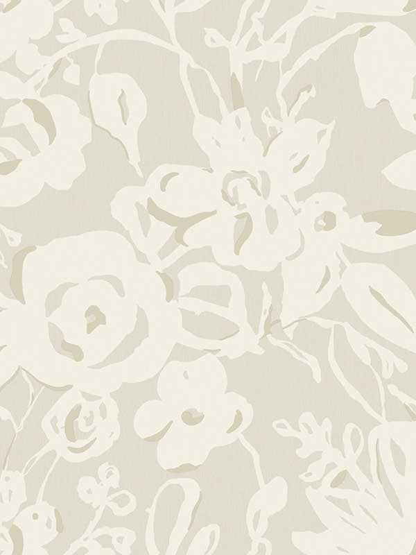 Brushstroke Floral fabric in taupe color - pattern number BL1735 - by York in the Blooms Second Edition collection