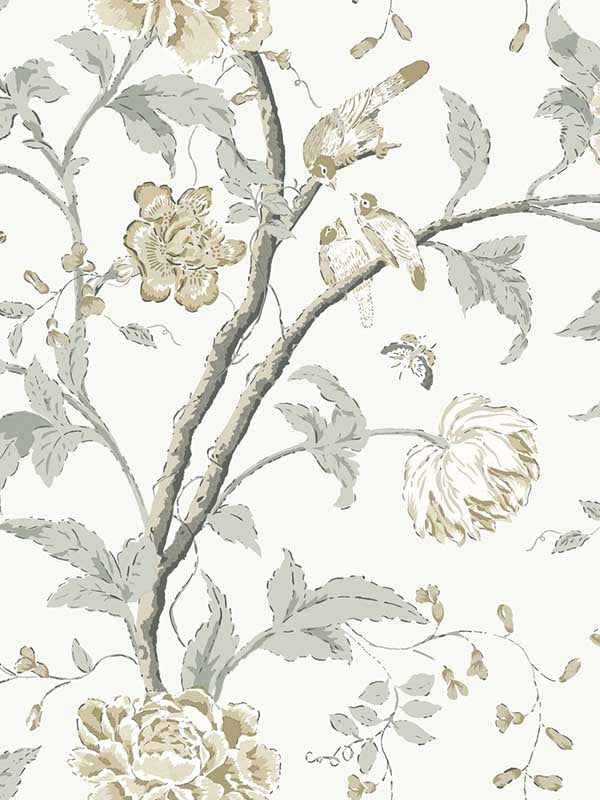 Teahouse Floral wallpaper in neutral color - pattern number BL1783 - by York in the Blooms Second Edition collection