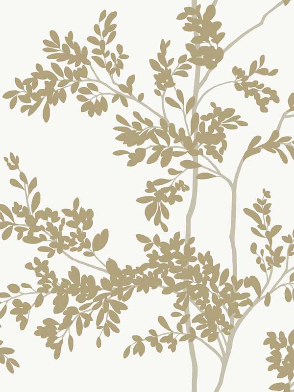 Lunaria Silhouette fabric in white and gold color - pattern number BL1806 - by York in the Blooms Second Edition collection