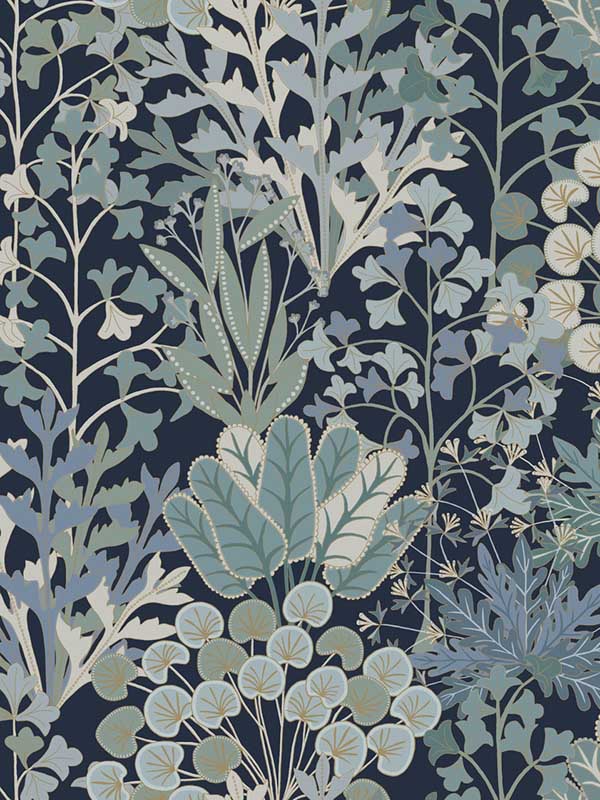 Forest Floor wallpaper in navy color - pattern number BL1812 - by York in the Blooms Second Edition collection