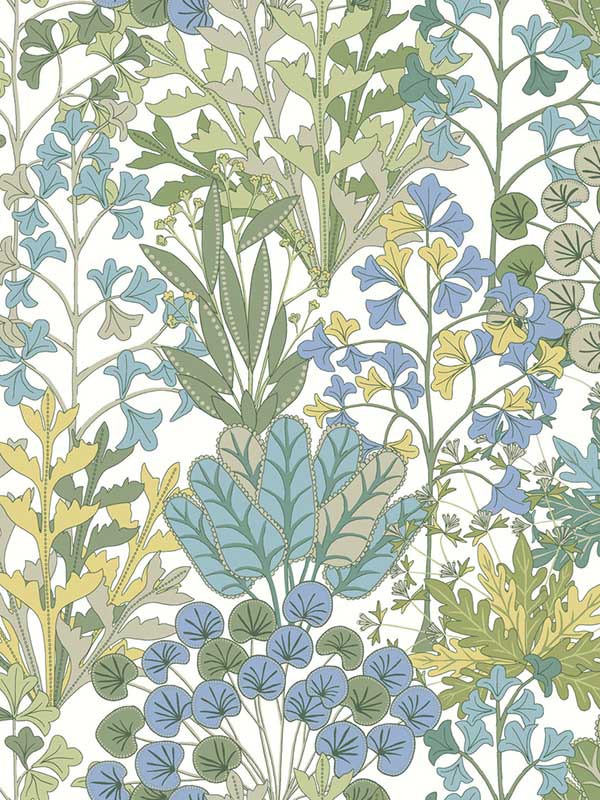 Forest Floor wallpaper in white and green color - pattern number BL1814 - by York in the Blooms Second Edition collection