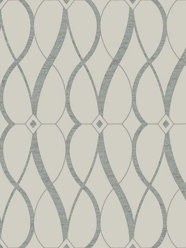 Graceful Geo wallpaper in beige and silver color - pattern number MD7175 - by Antonina Vella in the Modern Metals Second Edition collection