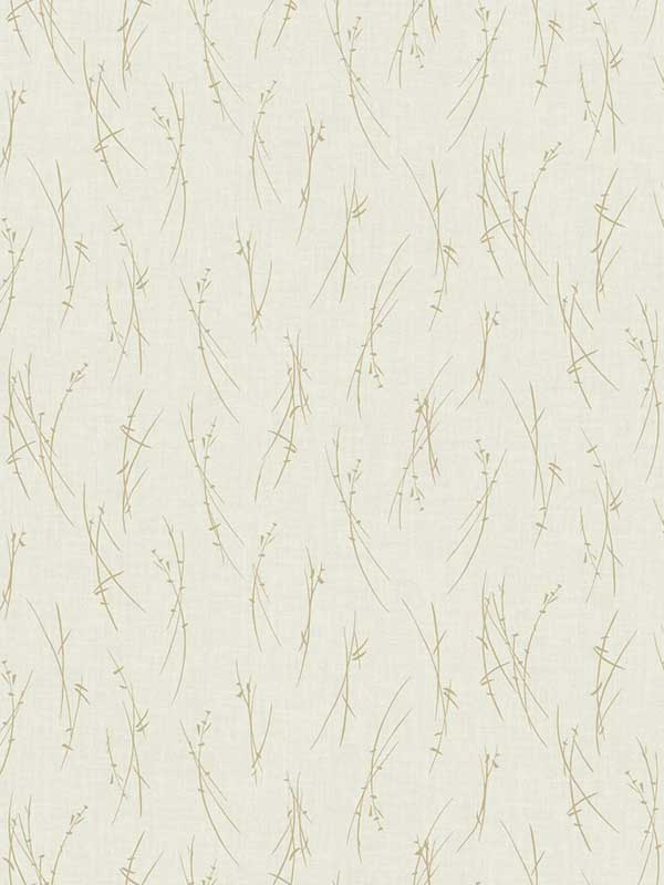 Sprigs wallpaper in cream and gold color - pattern number MD7192 - by Antonina Vella in the Modern Metals Second Edition collection