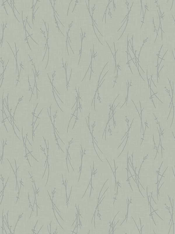 Sprigs wallpaper in eucalyptus and silver color - pattern number MD7194 - by Antonina Vella in the Modern Metals Second Edition collection