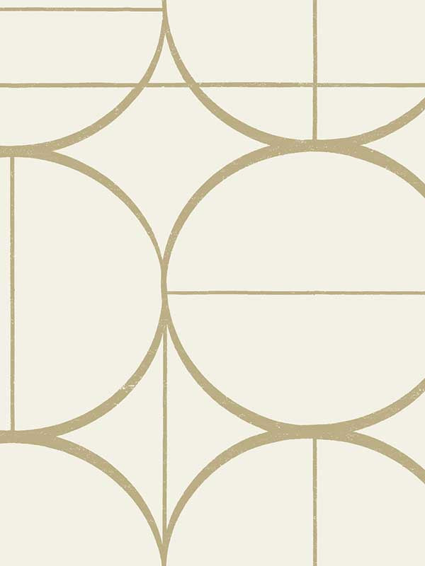 Sun Circles wallpaper in cream and gold color - pattern number MD7202 - by Antonina Vella in the Modern Metals Second Edition collection