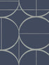 Sun Circles wallpaper in blue and silver color - pattern number MD7204 - by Antonina Vella in the Modern Metals Second Edition collection