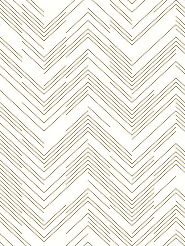 Polished Chevron wallpaper in white and gold color - pattern number MD7222 - by Antonina Vella in the Modern Metals Second Edition collection