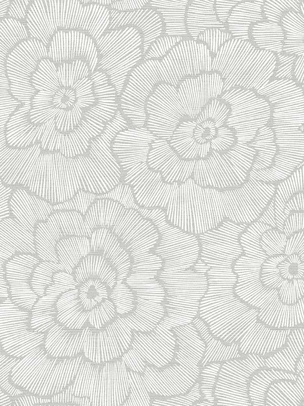 Periwinkle Textured Floral fabric in light grey color - pattern number 4120-26036 - by A Street Prints in the Middleton collection