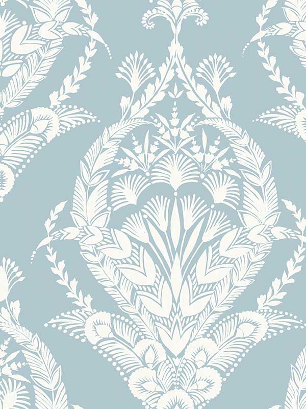 Arlie Botanical Damask fabric in light blue color - pattern number 4120-26819 - by A Street Prints in the Middleton collection