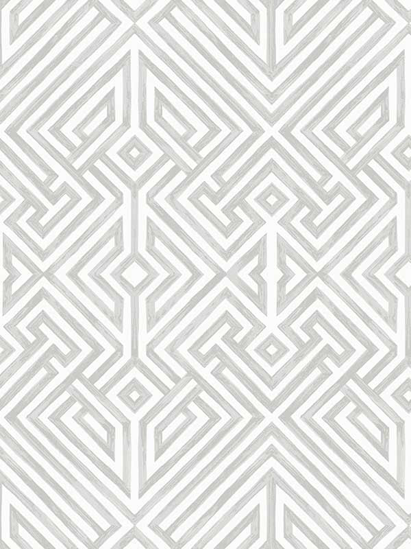 Lyon Geometric Key fabric in silver color - pattern number 4120-26849 - by A Street Prints in the Middleton collection