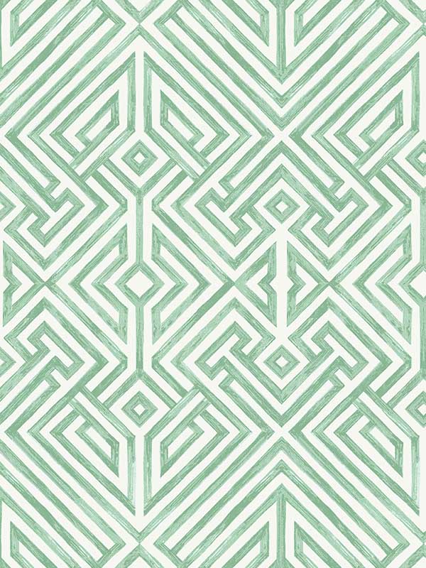 Lyon Geometric Key fabric in green color - pattern number 4120-26850 - by A Street Prints in the Middleton collection