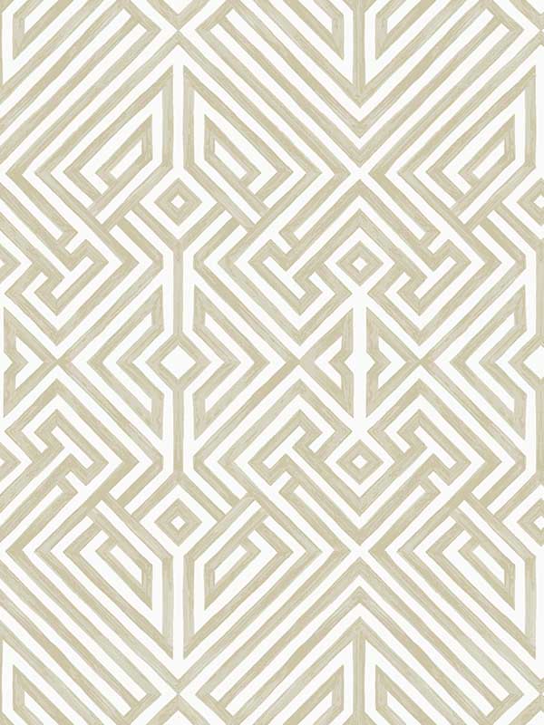 Lyon Geometric Key fabric in gold color - pattern number 4120-26851 - by A Street Prints in the Middleton collection