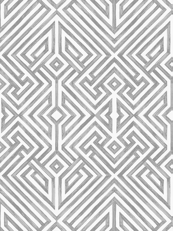 Lyon Geometric Key fabric in grey color - pattern number 4120-26854 - by A Street Prints in the Middleton collection