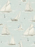 Leeward Sailboat wallpaper in aqua color - pattern number 4071-71037 - by Chesapeake in the Blue Heron collection