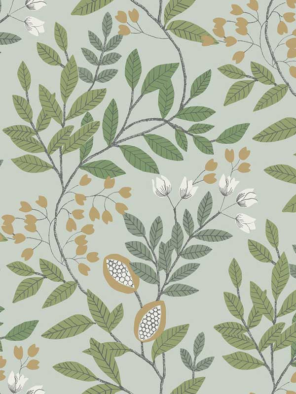 Eden Retreat wallpaper in green and gold color - pattern number MN1840 - by York in the Inspired by Color Earthy Tones collection