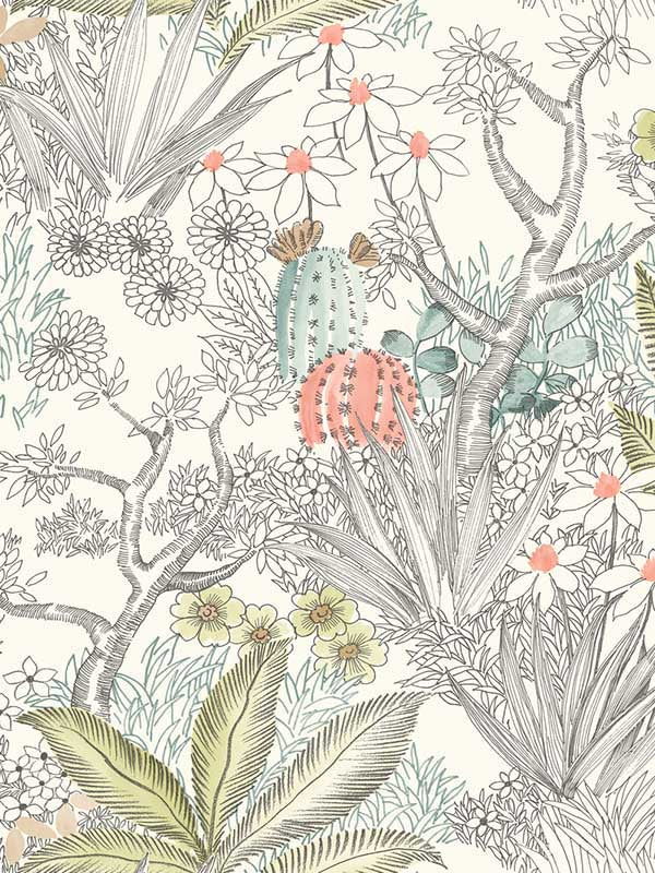 Flowering Desert wallpaper in grey color - pattern number ON1613 - by York in the Inspired by Color Earthy Tones collection