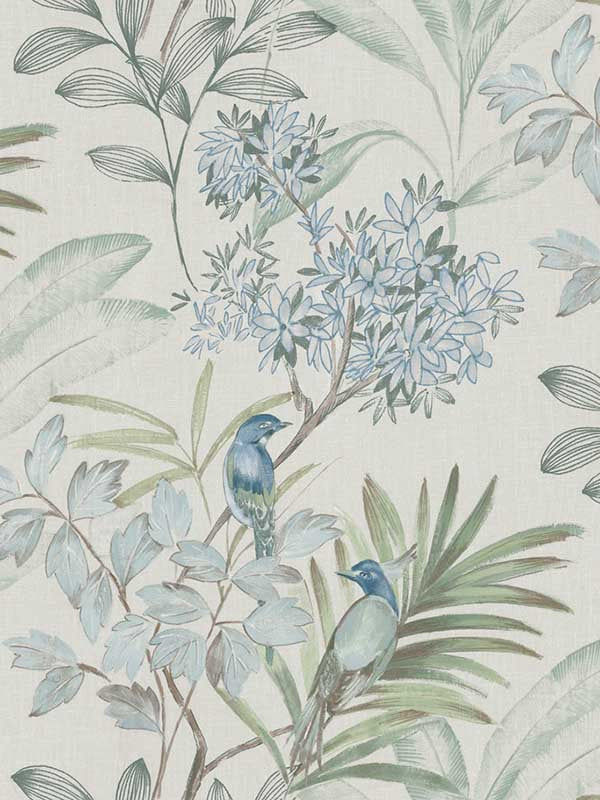 Handpainted Songbird wallpaper in turquiose color - pattern number TL1926 - by York in the Inspired by Color Earthy Tones collection