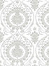 Imperial Damask fabric in white and silver color - pattern number DM4905 - by York in the Inspired by Color Shimmering Finishes collection