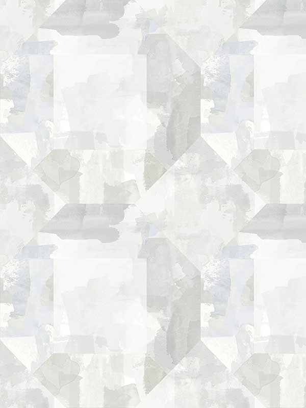 Perrin Gem Geometric wallpaper in light grey color - pattern number 4121-26944 - by A Street Prints in the Mylos collection