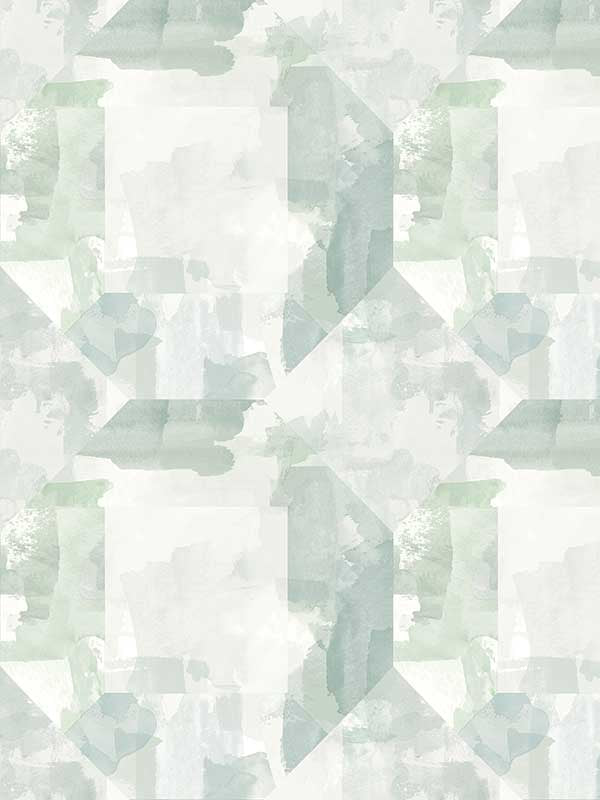 Perrin Gem Geometric wallpaper in sea green color - pattern number 4121-26947 - by A Street Prints in the Mylos collection