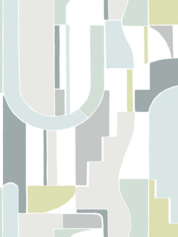 Odele Geometric Archways wallpaper in sky blue color - pattern number 4121-72200 - by A Street Prints in the Mylos collection