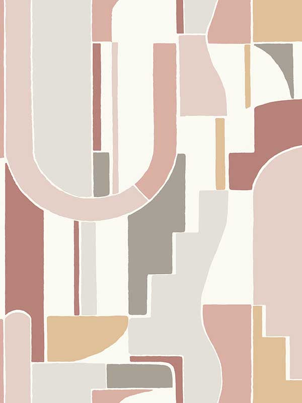 Odele Geometric Archways wallpaper in blush color - pattern number 4121-72201 - by A Street Prints in the Mylos collection