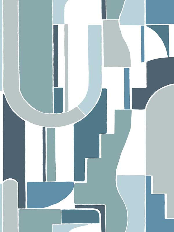 Odele Geometric Archways wallpaper in dark blue color - pattern number 4121-72204 - by A Street Prints in the Mylos collection
