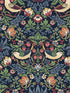 Fragaria Garden fabric in midnight blue color - pattern number ET11202 - by Seabrook in the Legacy Prints collection