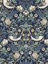 Fragaria Garden fabric in navy blue and aloe color - pattern number ET11212 - by Seabrook in the Legacy Prints collection