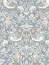 Fragaria Garden fabric in blue mist and blush color - pattern number ET11222 - by Seabrook in the Legacy Prints collection