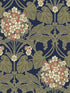 Floral Hydrangea fabric in navy and terra cotta color - pattern number ET12102 - by Seabrook in the Legacy Prints collection