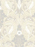Bird Scroll fabric in swiss coffee and grey color - pattern number ET12205 - by Seabrook in the Legacy Prints collection