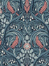 Bird Scroll fabric in aegean teal and coral color - pattern number ET12222 - by Seabrook in the Legacy Prints collection