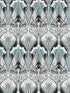 Dragonfly Damask wallpaper in ebony and aqua color - pattern number ET12404 - by Seabrook in the Legacy Prints collection