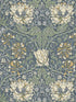 Ogee Flora wallpaper in blue lake and french vanilla color - pattern number ET12602 - by Seabrook in the Legacy Prints collection