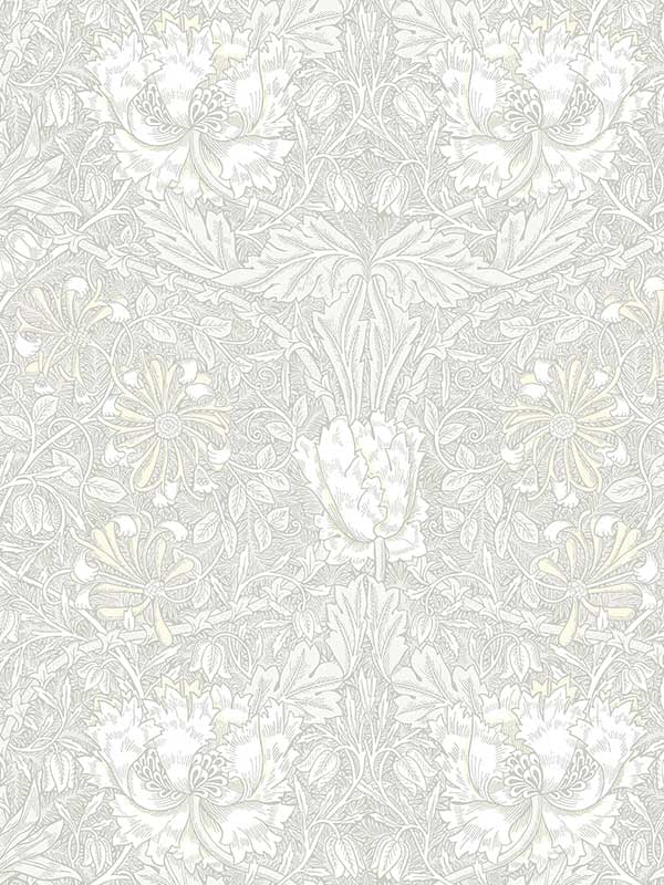 Ogee Flora wallpaper in swiss coffee and light grey color - pattern number ET12605 - by Seabrook in the Legacy Prints collection
