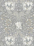 Ogee Flora wallpaper in stone grey and desert sand color - pattern number ET12607 - by Seabrook in the Legacy Prints collection