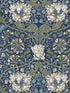 Ogee Flora wallpaper in indigo dye and thyme color - pattern number ET12612 - by Seabrook in the Legacy Prints collection
