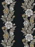 Blooming Stripe wallpaper in ebony and goldenrod color - pattern number ET12700 - by Seabrook in the Legacy Prints collection