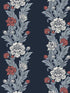 Blooming Stripe wallpaper in deep navy and berry color - pattern number ET12712 - by Seabrook in the Legacy Prints collection