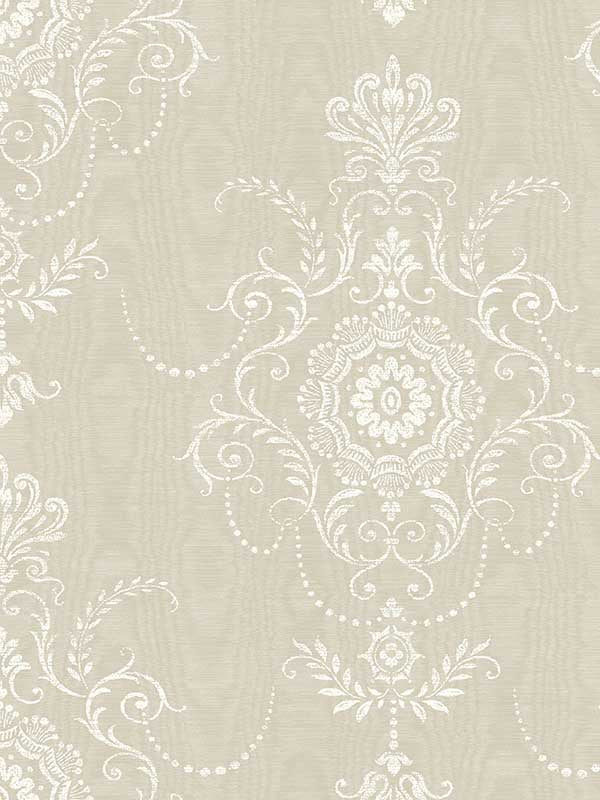 Colette Cameo wallpaper in fog color - pattern number FC60300 - by Seabrook in the French Country collection