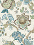 Bernadette Jacobean fabric in hickory smoke and blue bell color - pattern number FC60406 - by Seabrook in the French Country collection