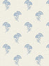 Lotus Branch Floral fabric in french blue color - pattern number FC60802 - by Seabrook in the French Country collection