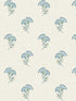 Lotus Branch Floral fabric in blue bell and herb color - pattern number FC60812 - by Seabrook in the French Country collection